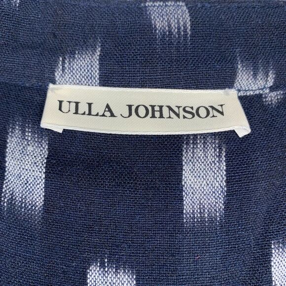 Ulla Johnson Corsica Dress Blue White Indigo Ikat Print Size 2 Short Popover - Picture 10 of 12